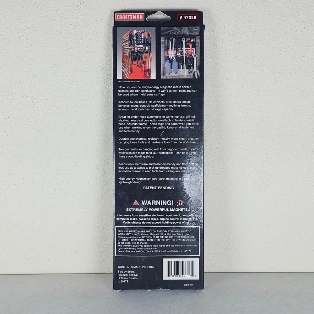Sears Craftsman NOS Magmat Magnetic Tool Pouch Mat 12"x12" Work Mat 47086 - Picture 2 of 2